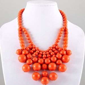 Orange Beaded / Bubble Statement Necklace