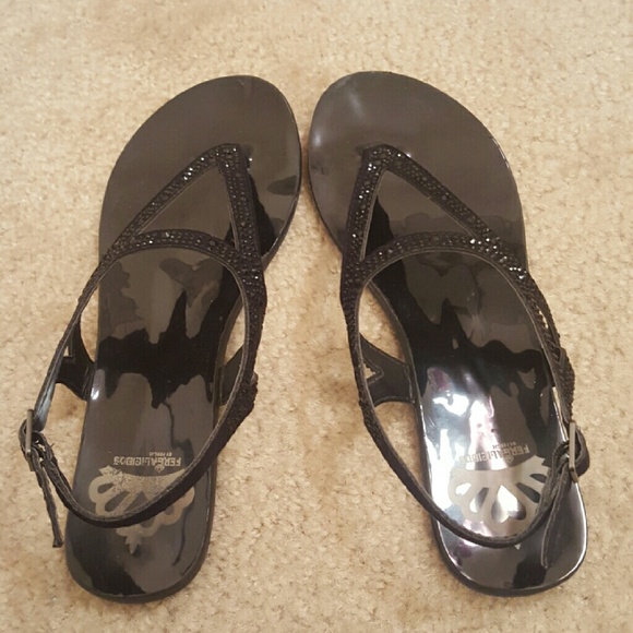 Fergie sparkly black sandals