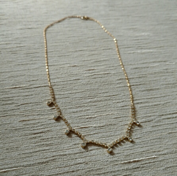 Gold Rhinestone Necklace - Picture 2 of 4