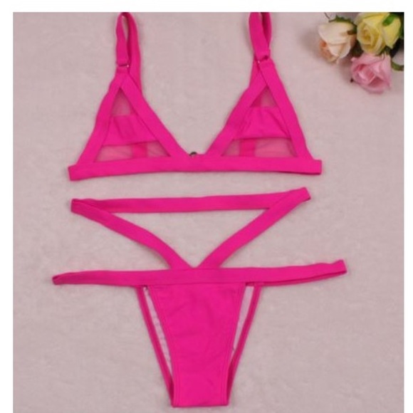 Sexy Thong Bikinis Hollow Out Swimwear - Picture 3 of 6