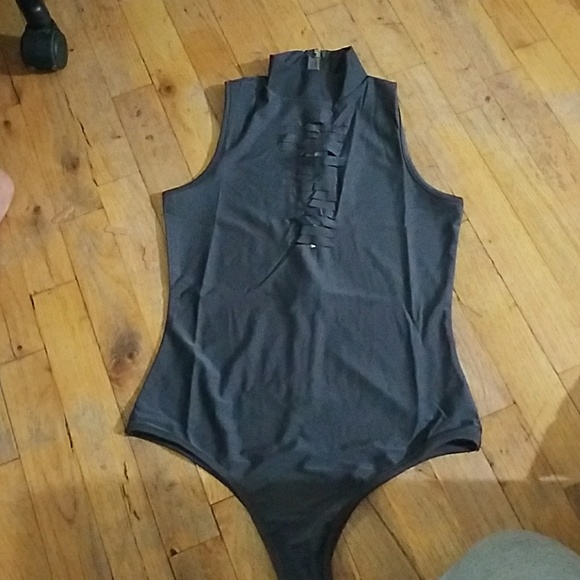 Green New Zipper Hollow Out Swimsuit High Monokini - Picture 4 of 5