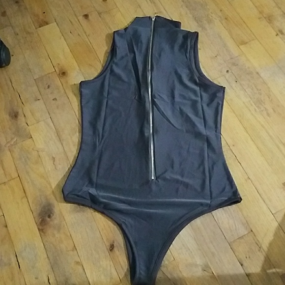 Green New Zipper Hollow Out Swimsuit High Monokini - Picture 3 of 5