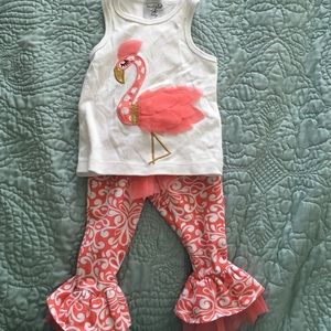 Mud pie flamingo outfit.