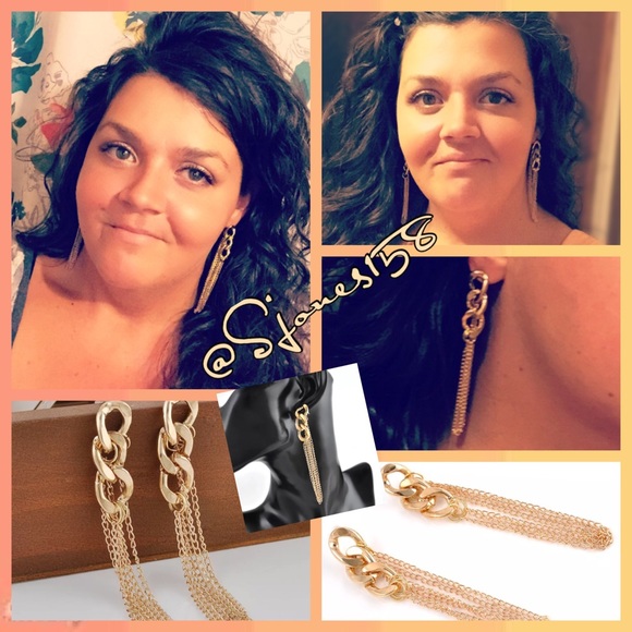 Golden Chain dangle studs