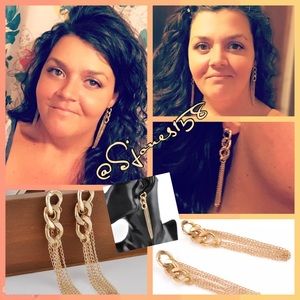 Golden Chain dangle studs