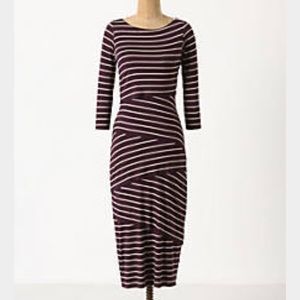 Anthropologie layered column dress Tomato red