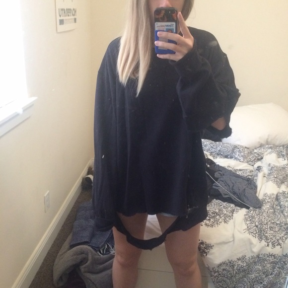 Oversized distressed sweatshirt