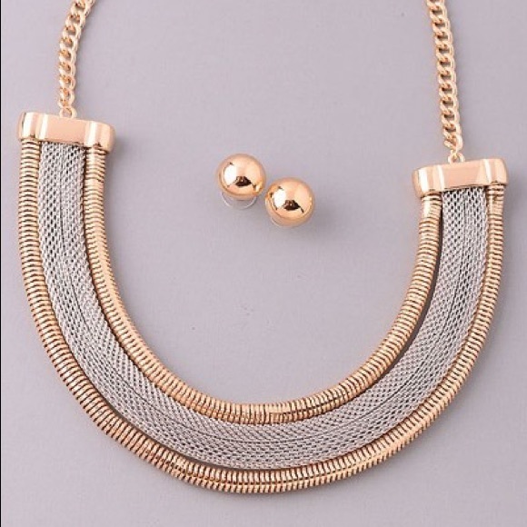 Gold and silver necklace