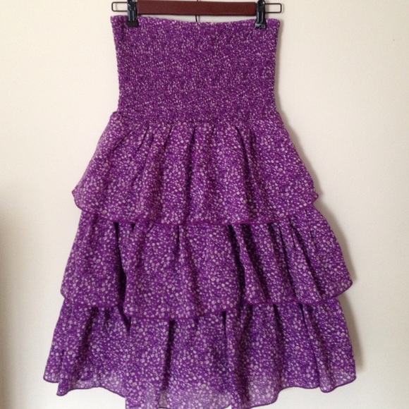 Strapless ruffle dress