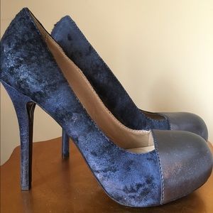 Acne Studios Metallic & Blue Pumps sz 38