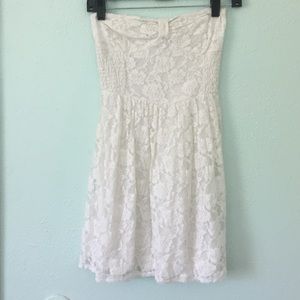 Strapless lace dress