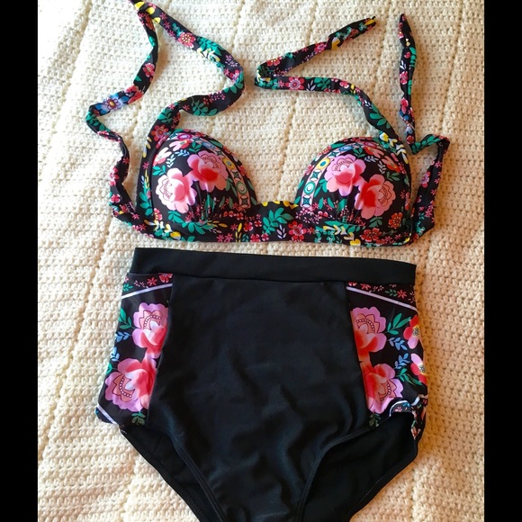 🇺🇸💥SALE💥🇺🇸❣S- XXXL❣FLORAL HIGH WAIST BOTTOM - Picture 2 of 3