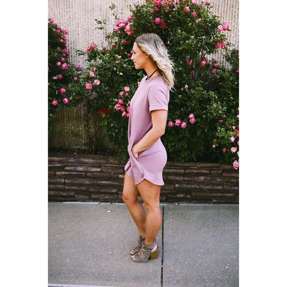 mauve t shirt dress