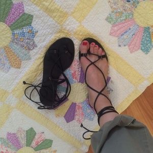 J.Crew ankle wrap tie sandals