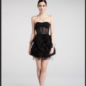 Vera wang lavender label black tulle bustier dress