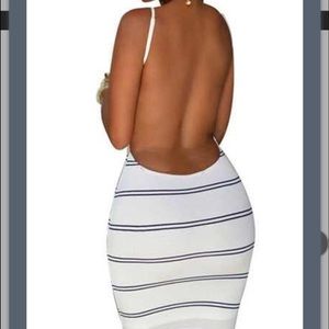 NWT Summer dress- Striped Backless  body con