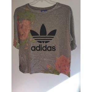 Adidas Floral Semi-Crop Tee
