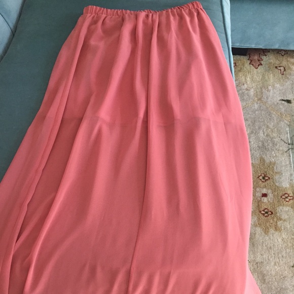 Long skirt with underneath slip shorter.