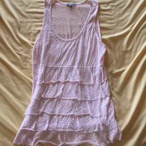 Light pink Charlotte Russe ruffle tank top