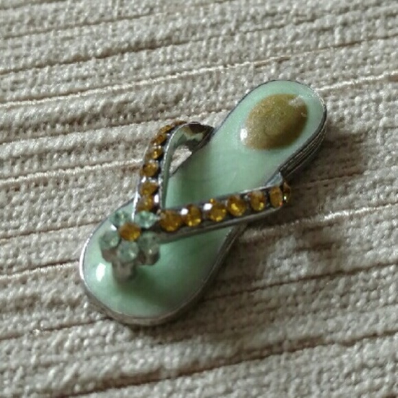 Flip-flop Necklace Charm with Rhinestones