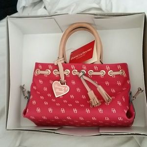 Dooney and Bourke Fuchsia Tiny Tassel Tote NWT