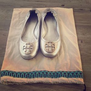 Tory Burch Silver Flats