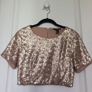 F21 Sequin Crop Top, Size medium
