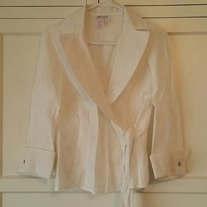 White Linen wrap blouse