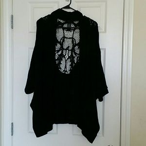 Black Torrid Size 4 Cocoon Sweater with Lace Back