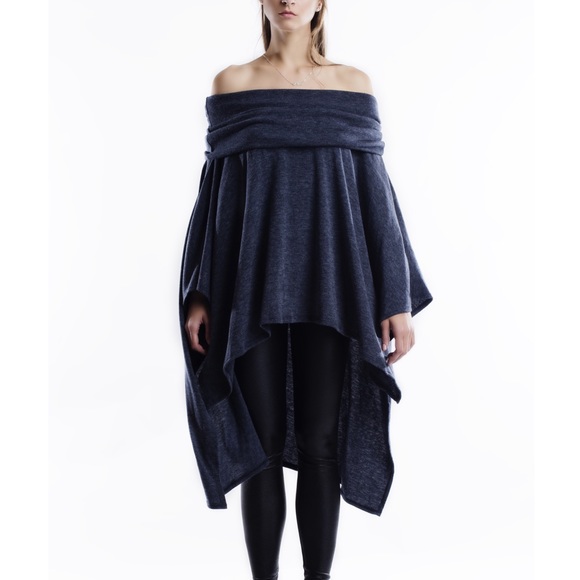 "Some Clouds" Off Shoulder High Low Top - Picture 2 of 4