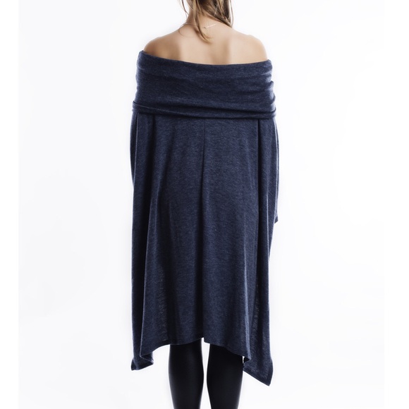 "Some Clouds" Off Shoulder High Low Top - Picture 3 of 4