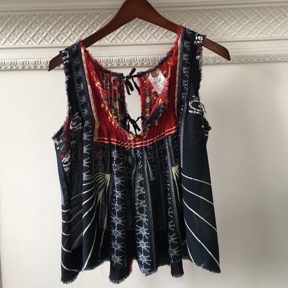 NWOT Free People Sun Rays Tied Back Tank Sz XS - Picture 2 of 4