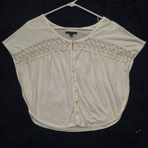 Cream flowy blouse