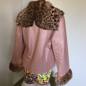 Pink pearl leather jacket