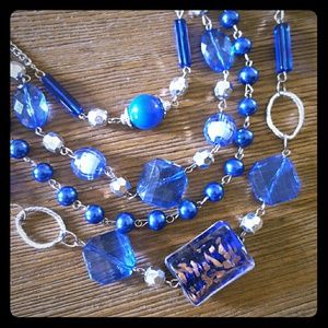 Blue layered necklace