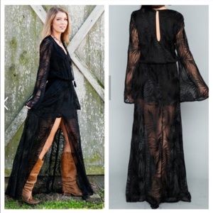 Show Me Your Mumu "Leafy Luxe Black Maxi Dress