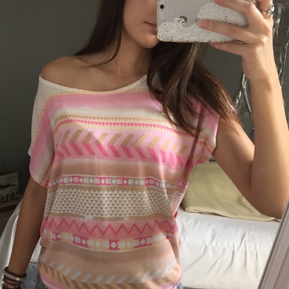 Pastel aztec print top