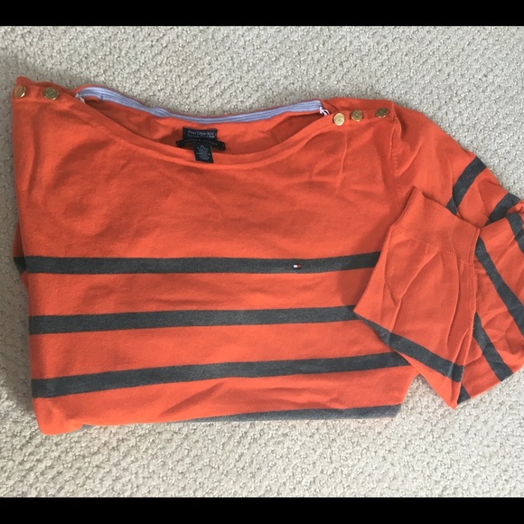 Tommy Hilfiger Orange Striped Knit