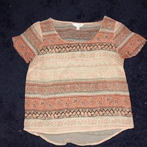 Paisley detailed coral blouse