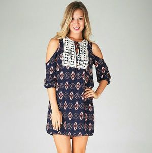 🎉 CLEARANCE 🎉 Navy Blue Open Shoulder Dress