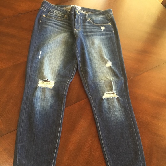 Paige distressed skinny jeans