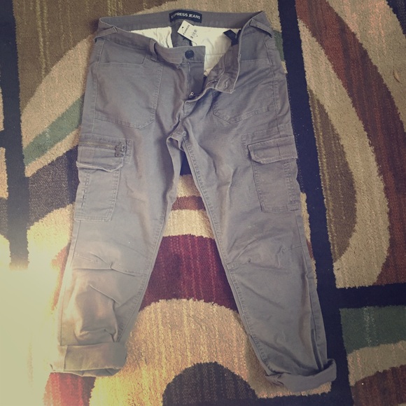 Express gray cargo pants
