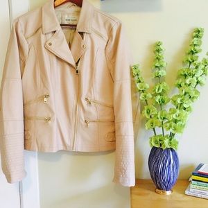 Like-new blush faux leather jacket