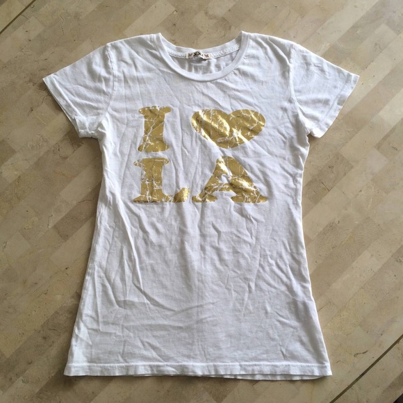 🚫BUNDLED🚫 White Gold Foil Metallic Print I Heart - Picture 2 of 4