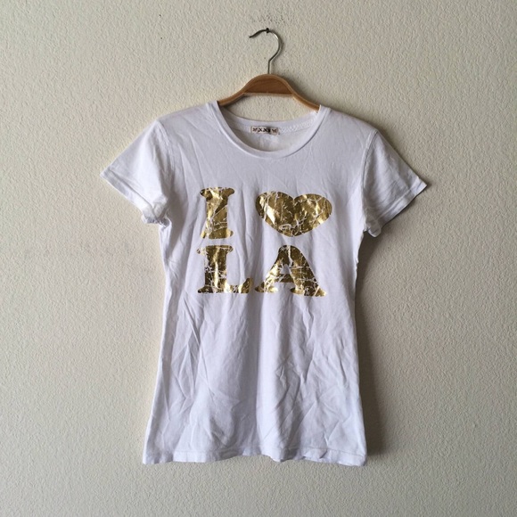 🚫BUNDLED🚫 White Gold Foil Metallic Print I Heart - Picture 3 of 4