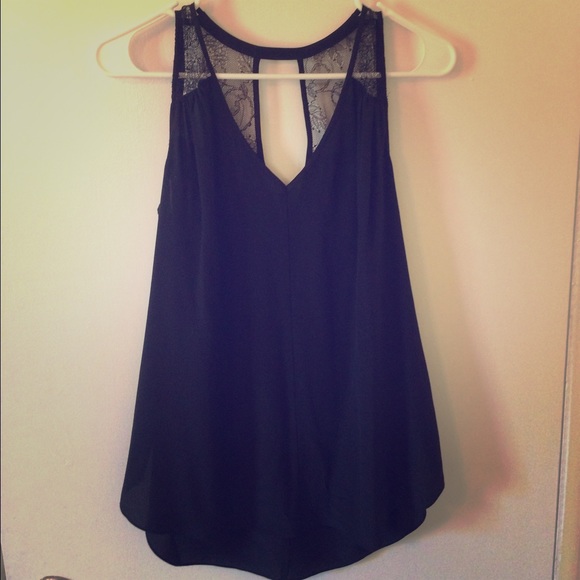 Rebecca Taylor black silk swing tank