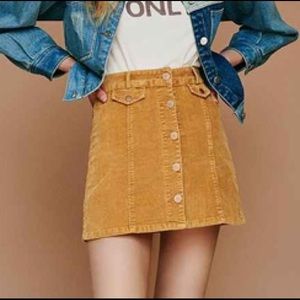 BDG Mustard Corduroy Skirt