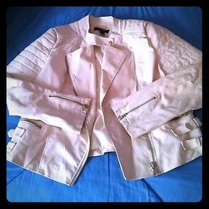 Pale Pink Forever 21 Imitation Leather Jacket