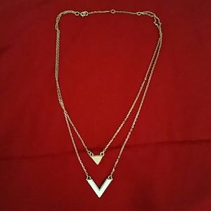 Gold Chevron and Triangle Necklace!!