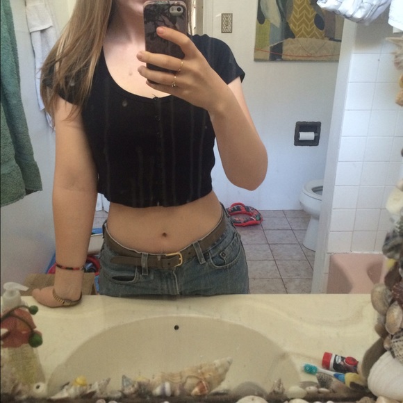 Button Up Crop Top - Picture 1 of 3